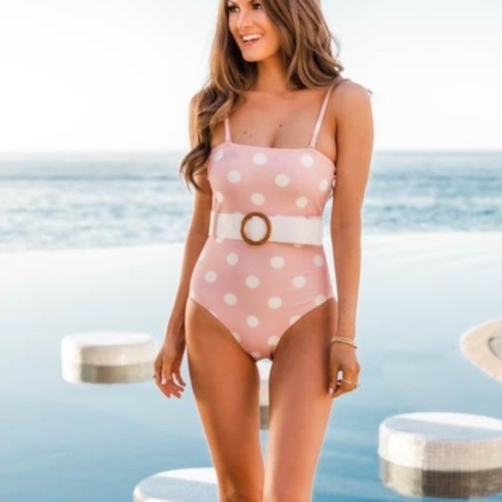 Pink Lily X Caitlin Covington Collab Belted Swimsuit